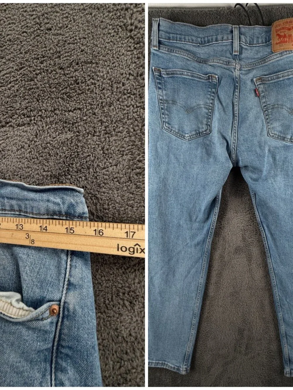 Levi's 505 Denim Jeans Blue ACTL 31x29 Zip Fly Cotton Blend Workwear Outdoors
